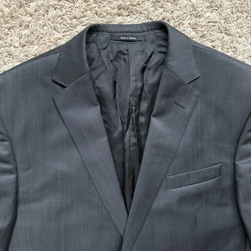 Z Zegna Grey Wool Mohair Two Piece Suit Jacket / Pants Size IT 54L / 44L (36x34)